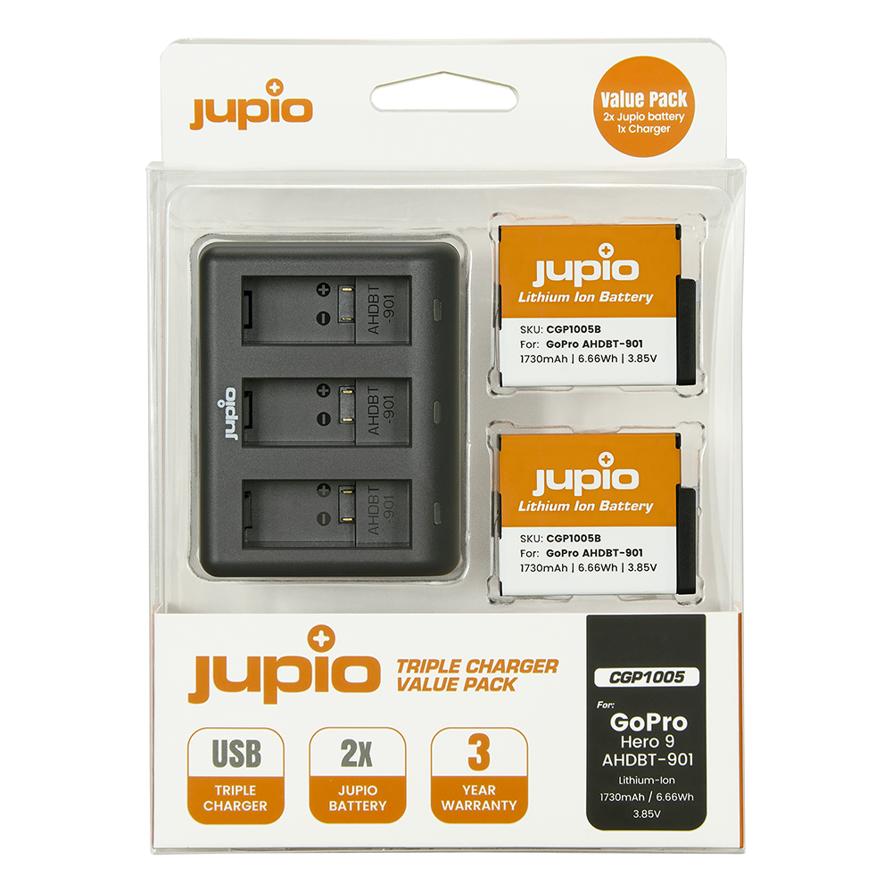 Jupio GoPro Hero 9 & 10 Battery & Charger Set