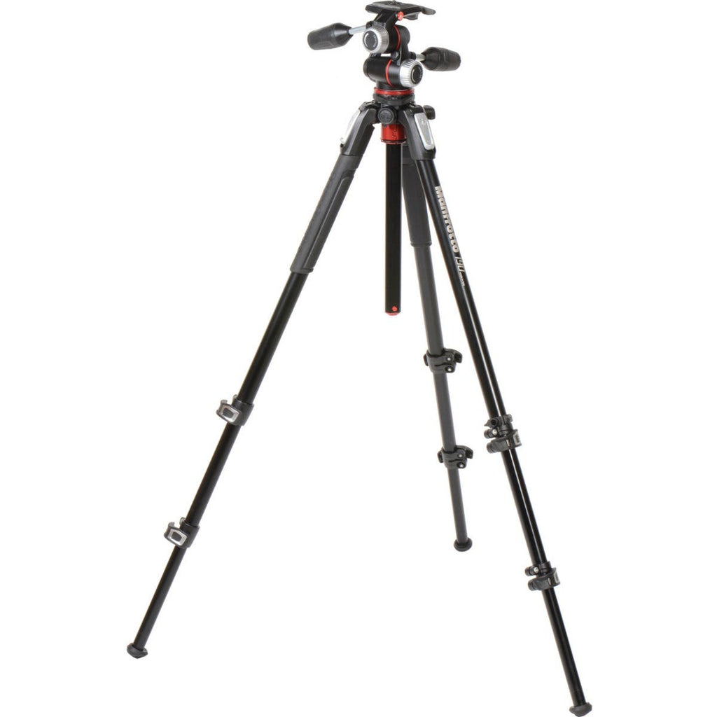 Manfrotto MK190XPRO3-3W Aluminum Tripod with 3-Way Pan/Tilt Head (MK190XPRO3-3W)