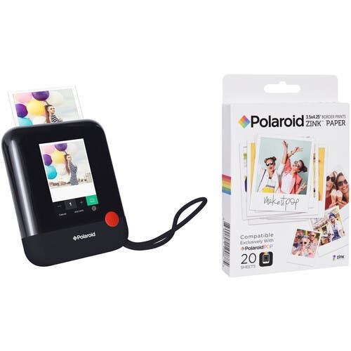Polaroid POP 3x4 Zink Camera & Printer (Black)