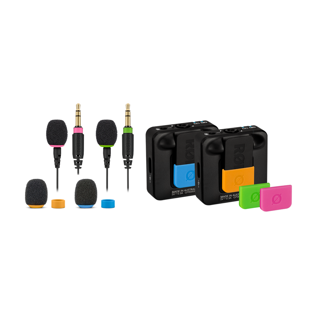 RODE Set of Four Coloured Windshields, Jack Rings, Tags, for WIGO, Lavgo, Smartlav