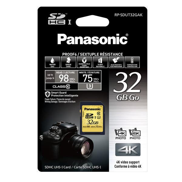 Panasonic 32GB Gold Series UHS-I SD Memory Card U3 (98MB/s)