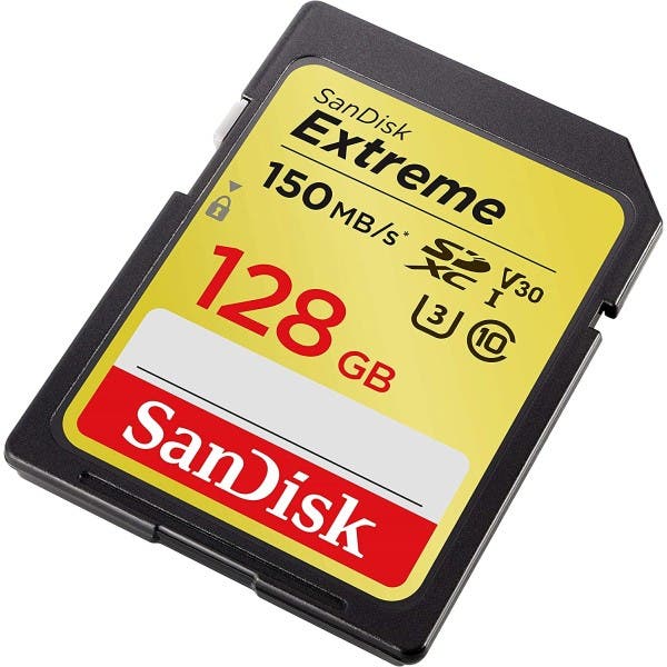 SanDisk Extreme SDHC UHS-I V30, U3, C10 Memory Card 128GB 180MB/s 90MB/s Write