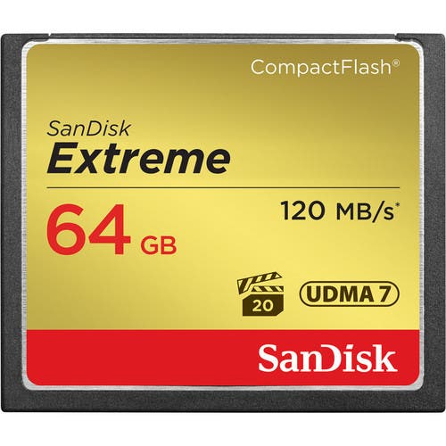 SanDisk 64GB Extreme CompactFlash Memory Card (120Mb/s)