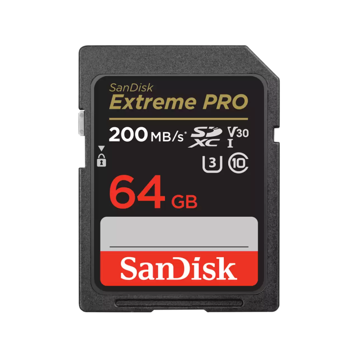 SanDisk Extreme Pro SDXC, SDXXU 64GB V30, UHS-II, 200MB R, 90MB/s W Memory Card