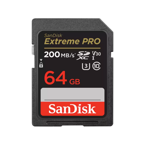 SanDisk Extreme Pro SDXC, SDXXU 64GB V30, UHS-II, 200MB R, 90MB/s W Memory Card