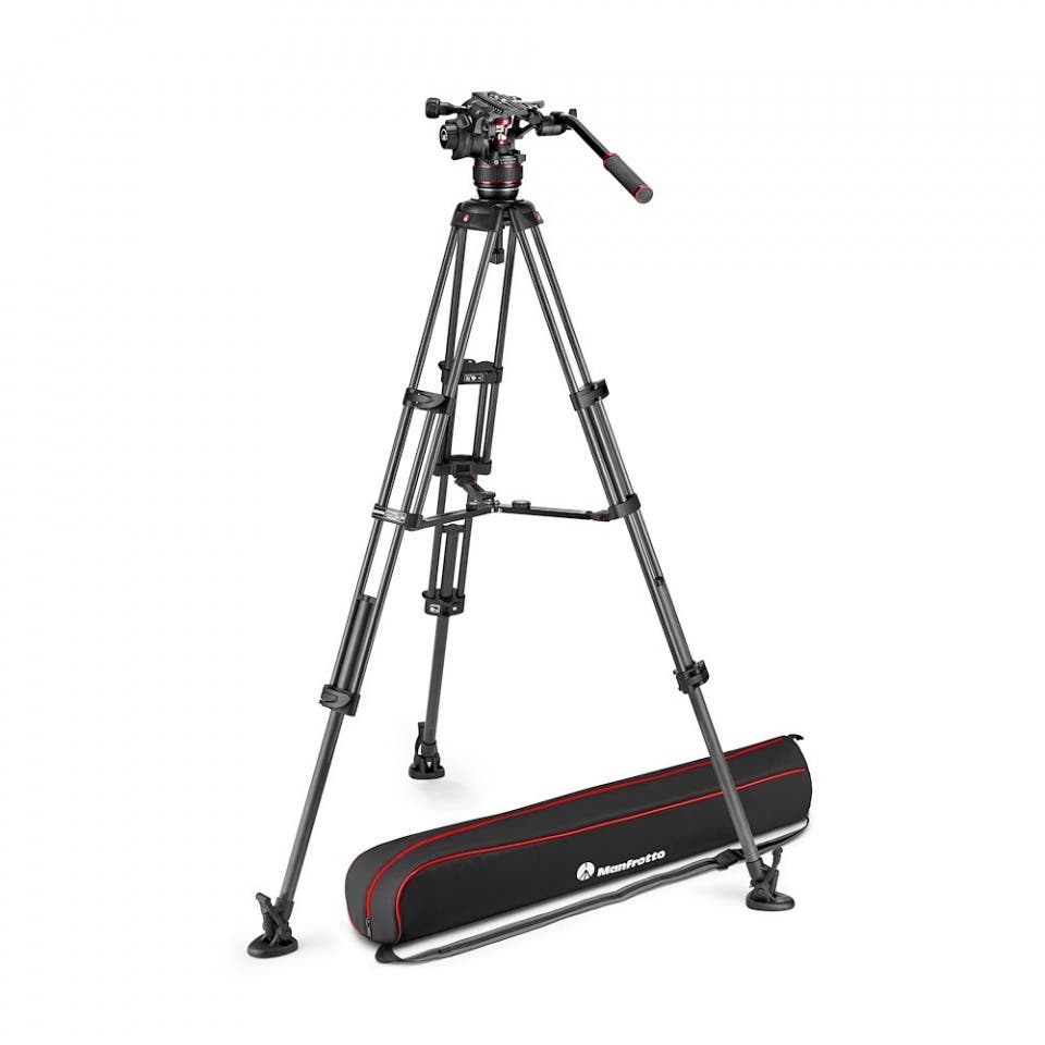 Manfrotto Video Nitro N8 Kit Vid CF Twin MS and 608 0-8kg Counterbalance 75mm Ball